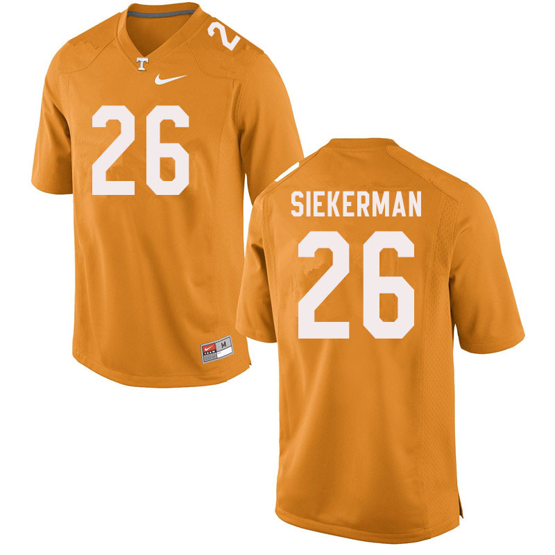 Men #26 JT Siekerman Tennessee Volunteers College Football Jerseys Sale-Orange